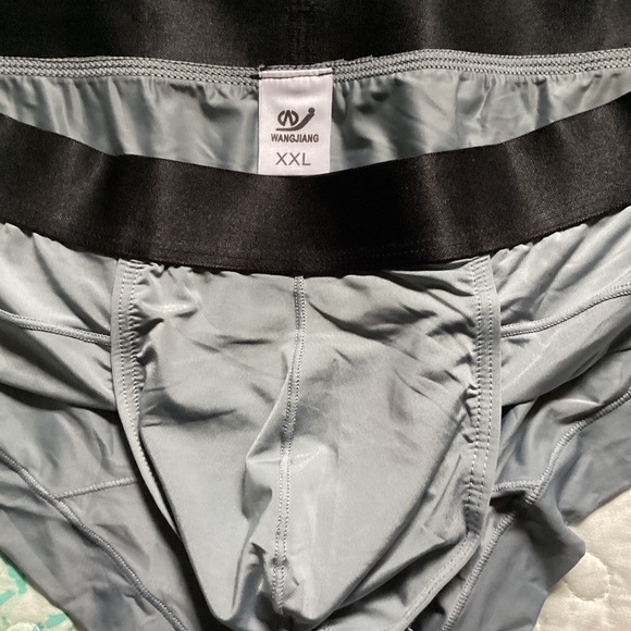 Grey and black, sexy, silky brief, fits like medium - Picture 3 of 5